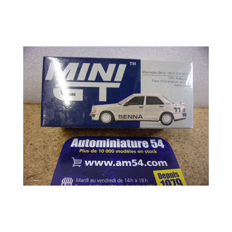 1984 Mercedes Benz 190E 2.3 16 n°11 Ayrton Senna + pilote Race Of Champions  MGT01076 True Scale Models Mini GT
