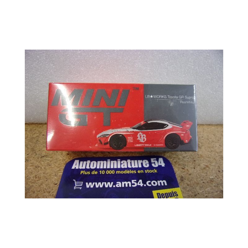 Toyota GR Supra LB Works Red - White MGT01103 True Scale Models Mini GT