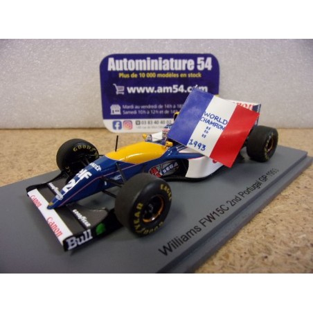 1993 Williams FW15C n°2 Alain Prost 2nd Portugal World Champion GP S7477 Spark Model