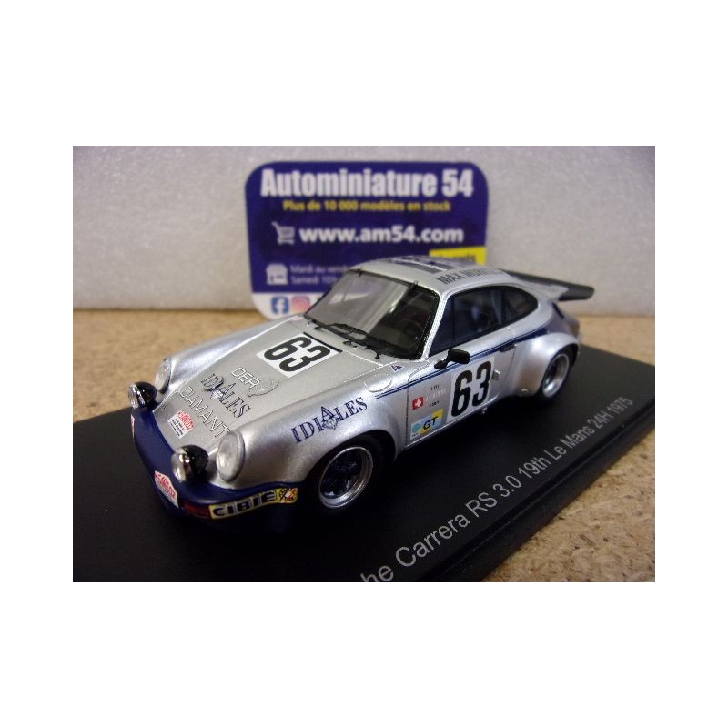 1975 Porsche 911 RSR 3.0 N°63 Béring - Utz - Godel Le Mans S9806 Spark Model