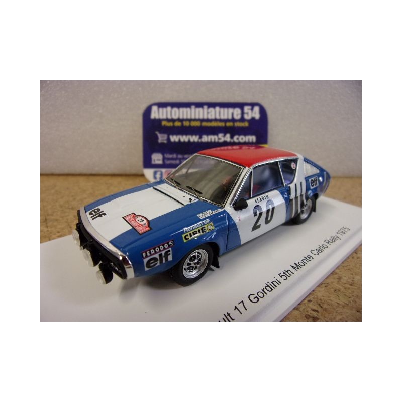 1975 Renault 17 Gordini n°20 Piot - De Alexandris 5th Monte Carlo S6193 Spark Model
