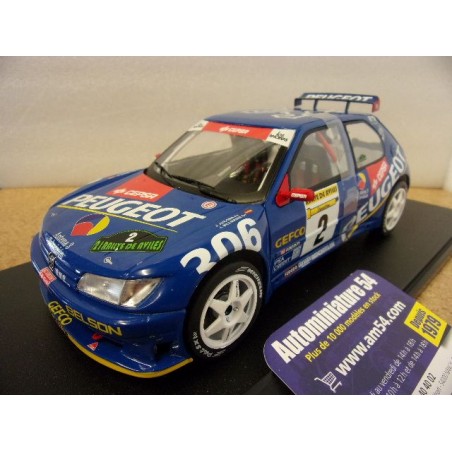 1997 Peugeot 306 Maxi n°2 Azcona - Billmaier Rally Aviles S1808309 Solido