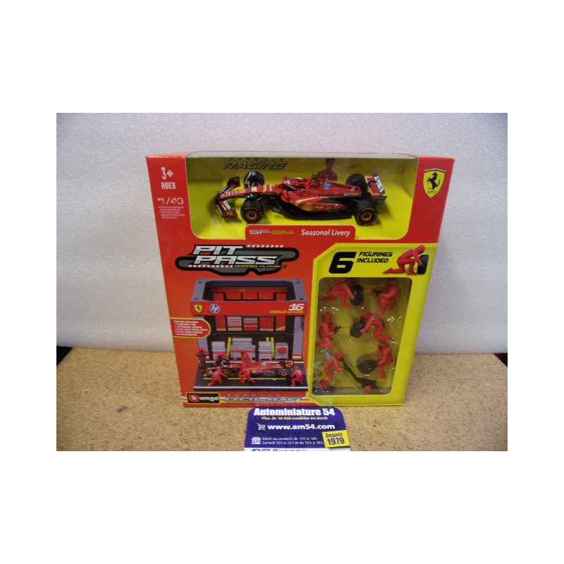 2024 Pit Stop Diorama Ferrari F1 SF-24 n°16 Charles Leclerc 18-36862-16 Bburago Racing