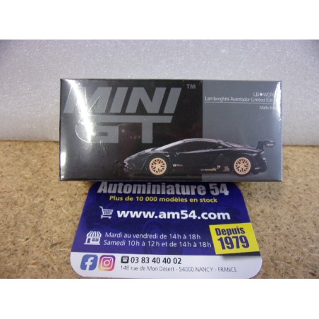 Lamborghini Aventador LB Works Matte Black MGT01087 True Scale Models Mini GT