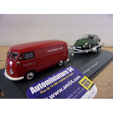 Volkswagen Combi T1 Pick Up + remorque + Porsche 901 450731300 Schuco