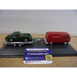 Volkswagen Combi T1 Pick Up + remorque + Porsche 901 450731300 Schuco