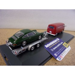 Volkswagen Combi T1 Pick Up + remorque + Porsche 901 450731300 Schuco