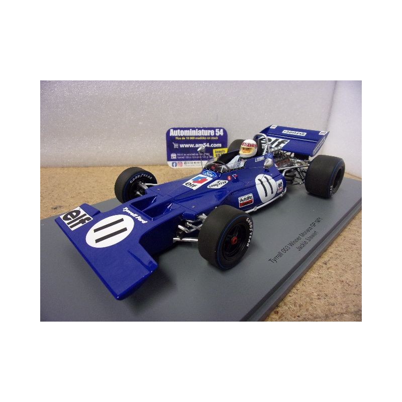 1971 Tyrrell 003 n°11 Jackie Stewart 1st Winner Monaco GP 18S537 Spark Model