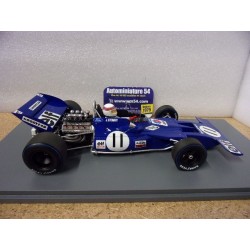 1971 Tyrrell 003 n°11 Jackie Stewart 1st Winner Monaco GP 18S537 Spark Model