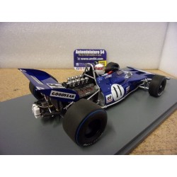 1971 Tyrrell 003 n°11 Jackie Stewart 1st Winner Monaco GP 18S537 Spark Model