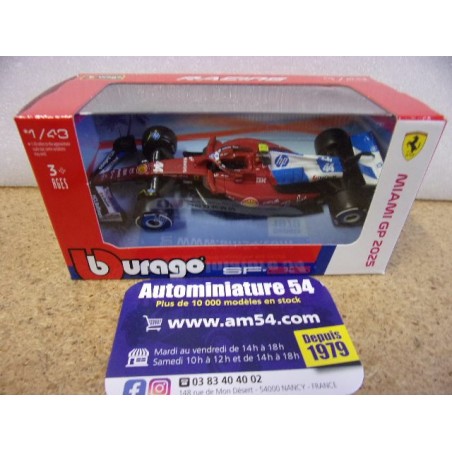 2025 Ferrari F1 SF-25 n°44 Lewis Hamilton Miami GP 18-36853-44Mi Bburago Racing