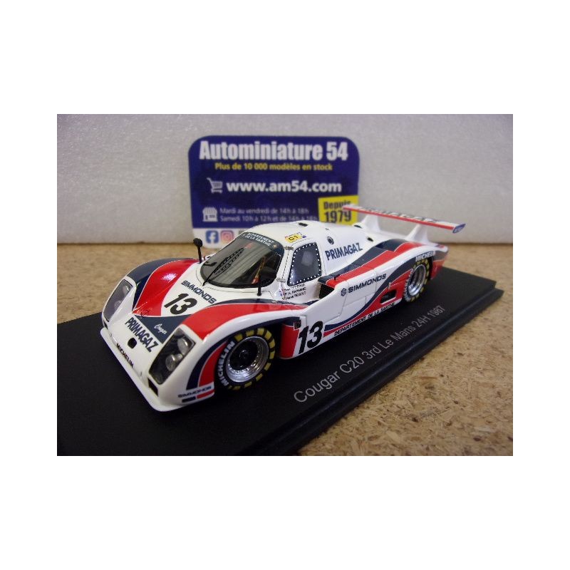 1987 Cougar C20 n°13 Regout - Raphanel - Courage  3rd Le Mans S9504 Spark Model