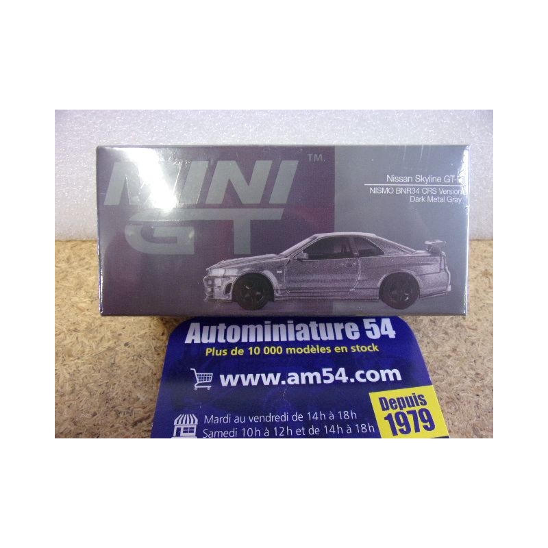 Nissan Skyline GT-R BCNR34 CRS Version Dark Metal Gray MGT01160 True Scale Models Mini GT