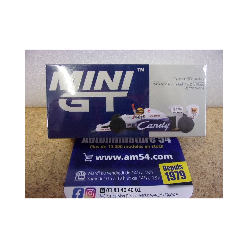 1984 Toleman TG184 n°19 Ayrton Senna 2nd Monaco GP MGT01118 True Scale Models Mini GT