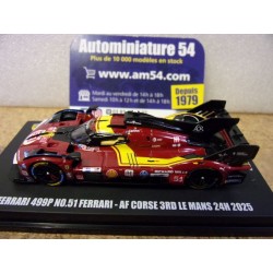 2025 Ferrari 499P AF Corse n°51 Pier Guidi - Calado - Giovinazzi 3rd Le Mans LS64009LM Look Smart 1/64