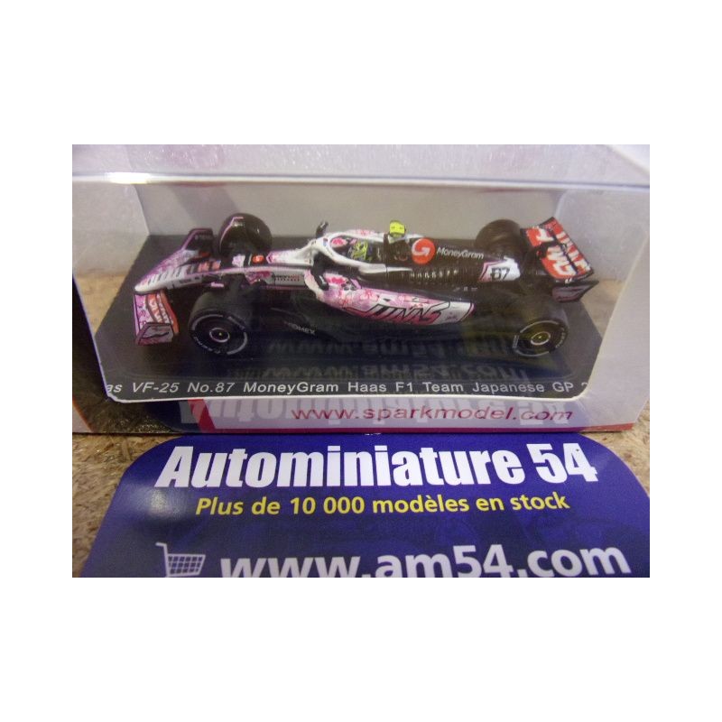 2025 Haas F1 Team VF25 n°87 Oliver Bearman Japanese GP Y440 Spark Model Sparky 1.64