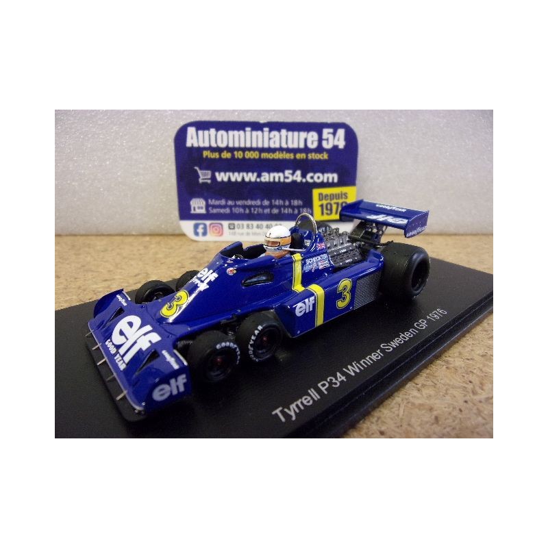 1976 Tyrrell P34 n°3 Jody Scheckter 1st Winner Sweden GP S7306 Spark Model