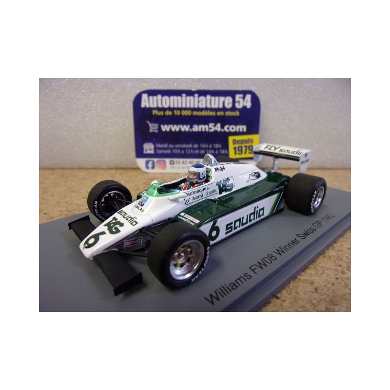 1982 Williams FW08 n°6 Keke Rosberg 1st Winner Swiss GP S7498 Spark Model