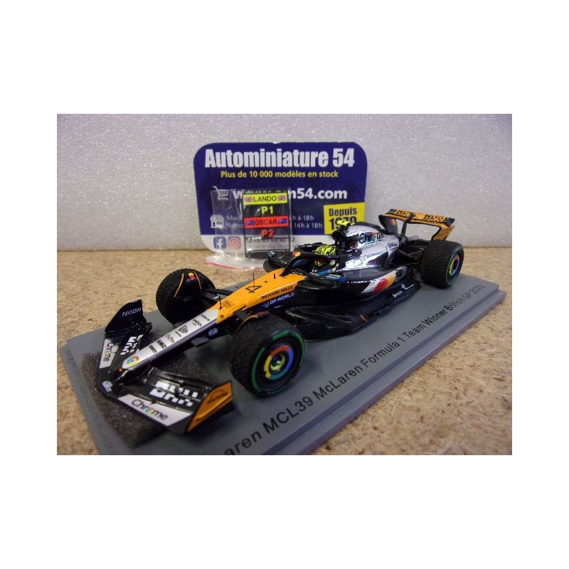 2025 McLaren MCL39 n°4 Lando Norris 1st Winner Bristish GP S9596 Spark Model