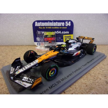 2025 McLaren MCL39 n°4 Lando Norris 1st Winner Bristish GP S9596 Spark Model