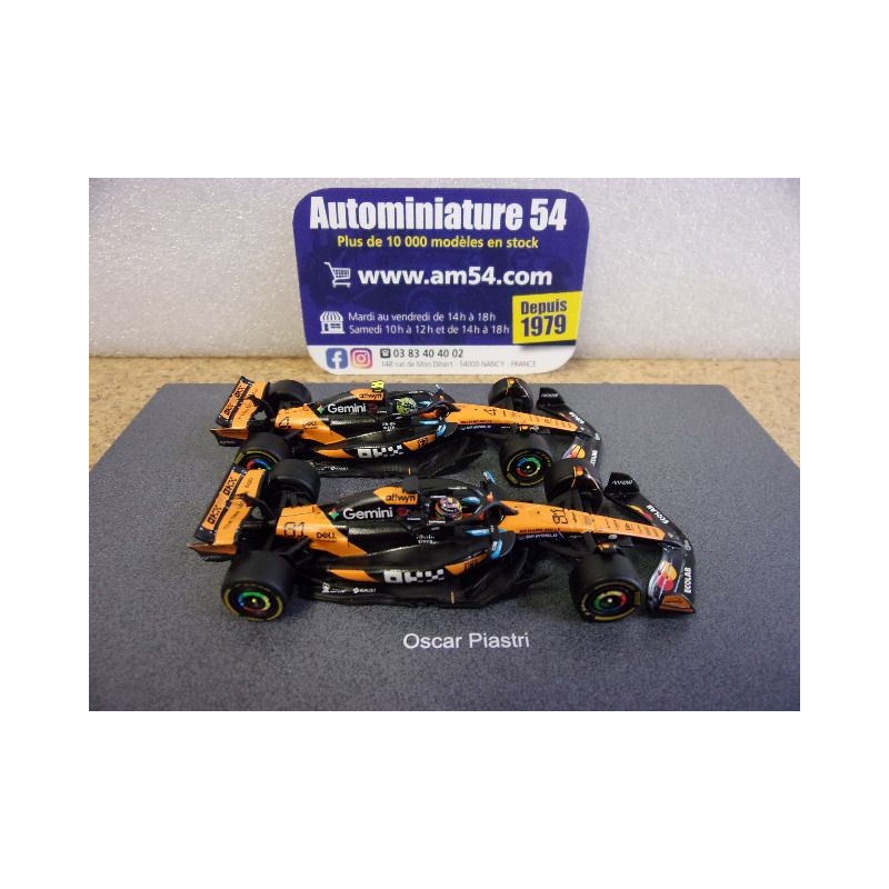 2025 McLaren MCL39 n°4 Norris & 81 Piastri Singapore Constructors  World Champion 64S084 Spark Model Sparky 1.64