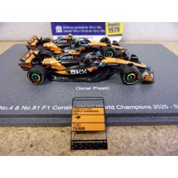 2025 McLaren MCL39 n°4 Norris & 81 Piastri Singapore Constructors  World Champion 64S084 Spark Model Sparky 1.64