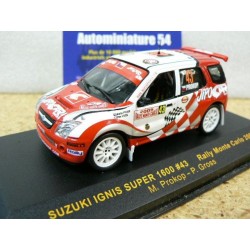 2005 Suzuki Ignis Super 1600 Prokop - Gross n°43 Monte Carlo RAM233 Ixo Models