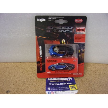 Bugatti Chiron Blue Black 15701BU Maisto Speed Icons