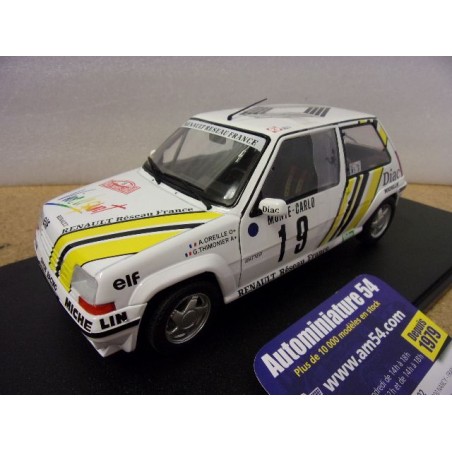 1989 Renault Supercinq GT Turbo 5 n°19 Oreille - Thimonier Monte Carlo S1810006 Solido