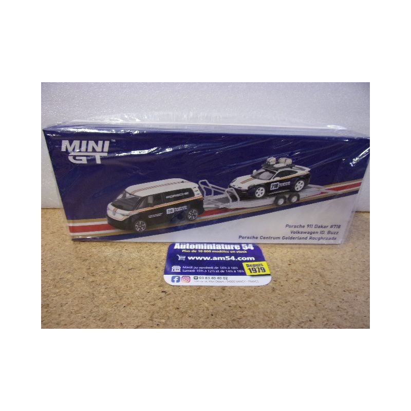 Porsche Set 911 - 992 Dakar 718 + Id Buzz + Remorque MGTS0019 Mini GT
