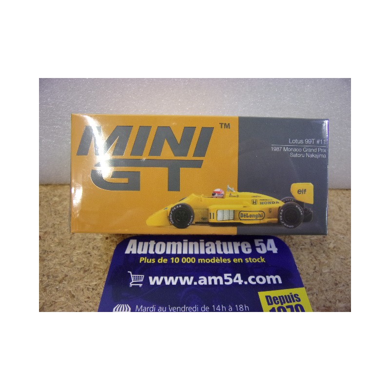 1987 Lotus 99T n°11 Saturo Nakajima Monaco GP MGT01148 True Scale Models Mini GT