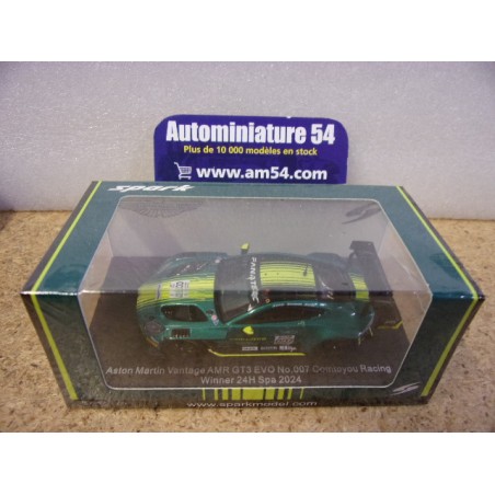 2025 Aston Martin Vantage AMR GT3 Evo n°007 1st winner Spa 64SPA2024 Spark Model Sparky 1.64