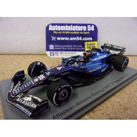 2025 Williams FW47 n°55 Carlos Sainz 3rd Qatar GP S9683 Spark Model