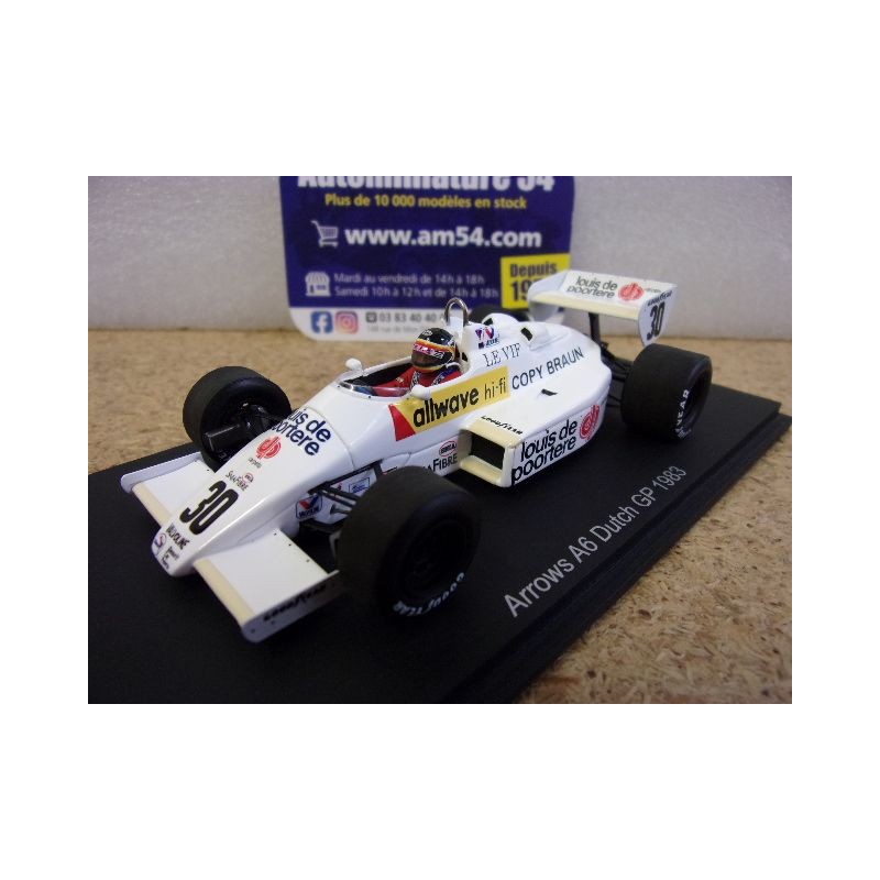 1983 Arrows A6 n°30 Thierry Boutsen Dutch GP S5795 Spark Model