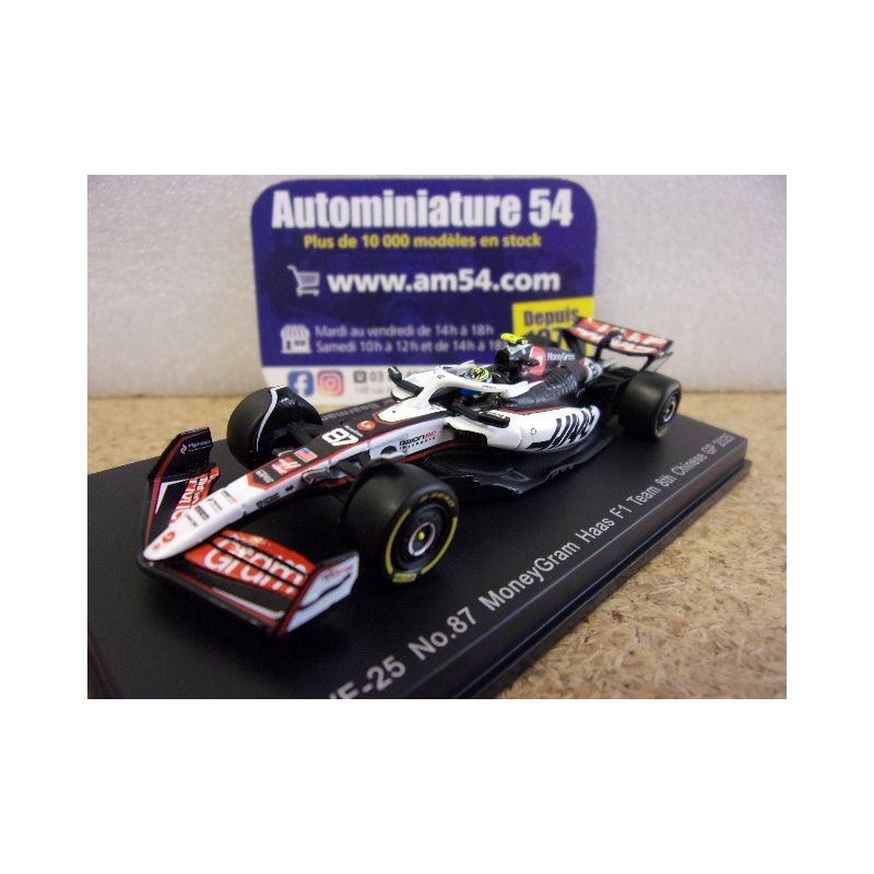 2025 Haas F1 Team VF25 n°87 Olie Bearman 8th Chinese GP Y435 Spark Model Sparky 1.64