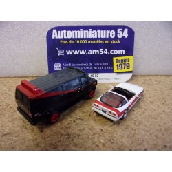 GMC Vandura & Chevrolet Corvette C4 Agence tous risque ATeam 90501 Brekina 1/87