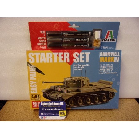 Set Maquette Char Cromwell Mark4 Easy paint Starter Kit n°725004 Italeri Maquette 1.56