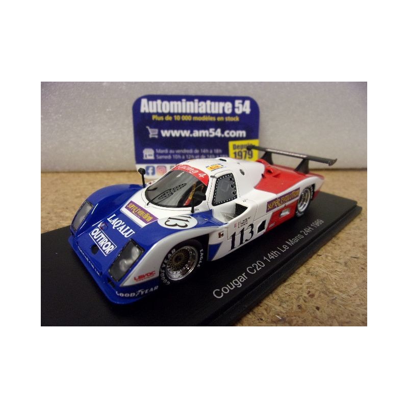 1989 Cougar C20 n°113 Andruet - Farjon - Kasuya 14th Le Mans S9508 Spark Model