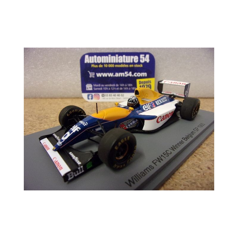 1993 Williams FW15C n°0 Damon Hill 1st Winner Belgium GP S7478 Spark Model