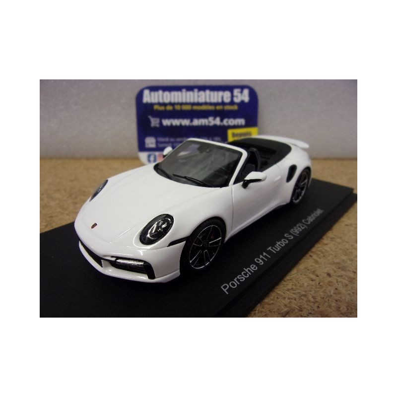 Porsche 911- 992 Turbo S Cabrio White S8784 Spark Model