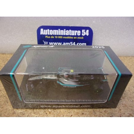 2025 Mercedes AMG Petronas W16 n°12 Kimi Antonelli 4th Australian GP Y421 Spark Model Sparky 1.64