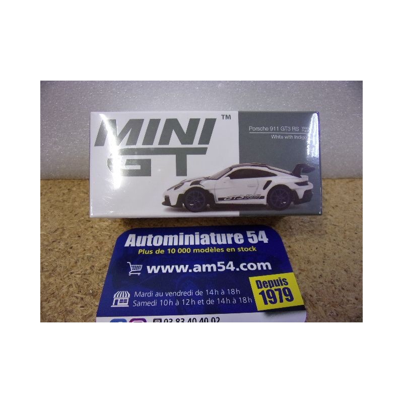 Porsche 911 - 992 GT3 RS White Indigo Blue MGT00853 Mini GT