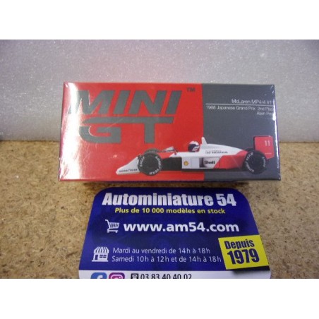 1988 McLaren MP4-4 n°11 Alain Prost 2nd Japanese GP MGT01123 True Scale Models Mini GT