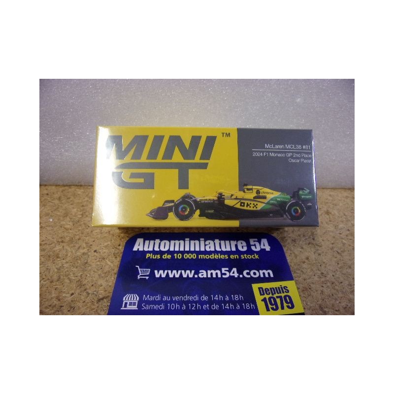 2024 McLaren n°81 Oscar Piastri 2nd Monaco GP MGT01165 True Scale Models Mini GT