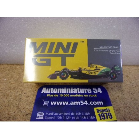 2024 McLaren n°81 Oscar Piastri 2nd Monaco GP MGT01165 True Scale Models Mini GT
