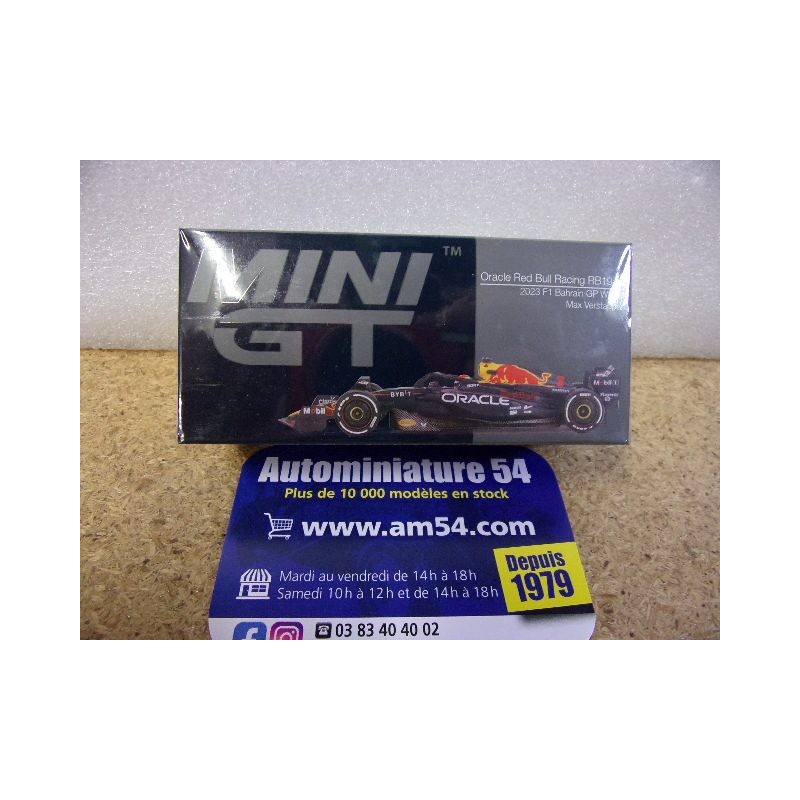 2023 Red Bull RB19 n°1 Max Verstappen 1st Winner Bahrain GP MGT00724 True Scale Models Mini GT