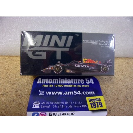 2023 Red Bull RB19 n°1 Max Verstappen 1st Winner Bahrain GP MGT00724 True Scale Models Mini GT