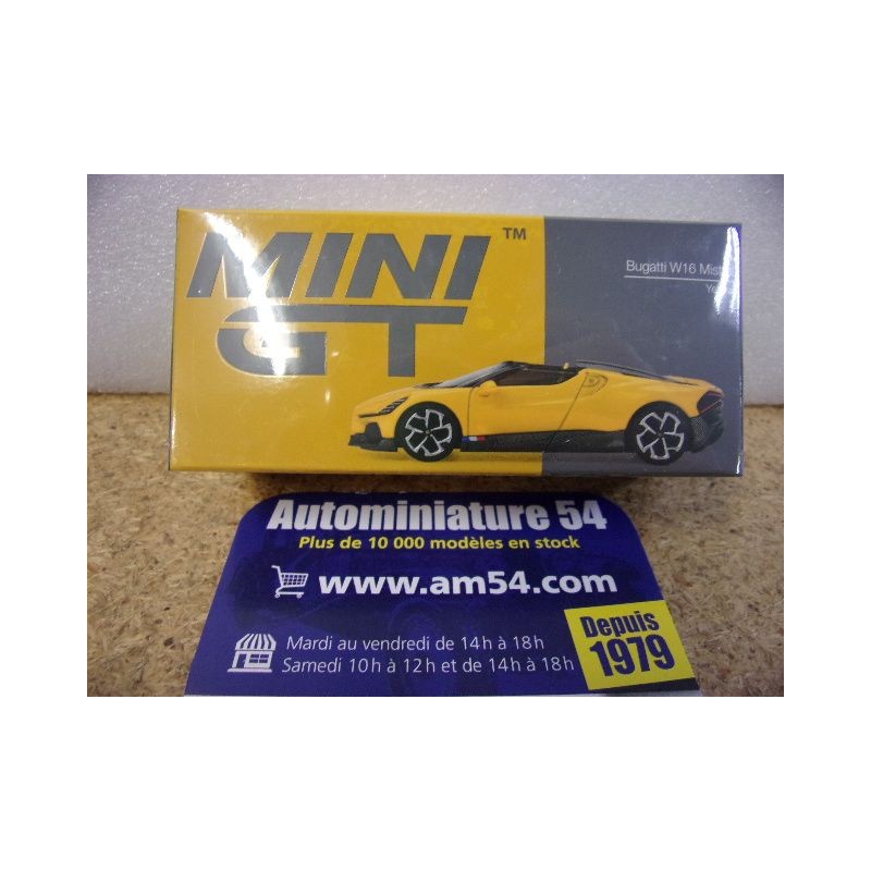 Bugatti W16 Mistral Yellow MGT01137 True Scale Models Mini GT