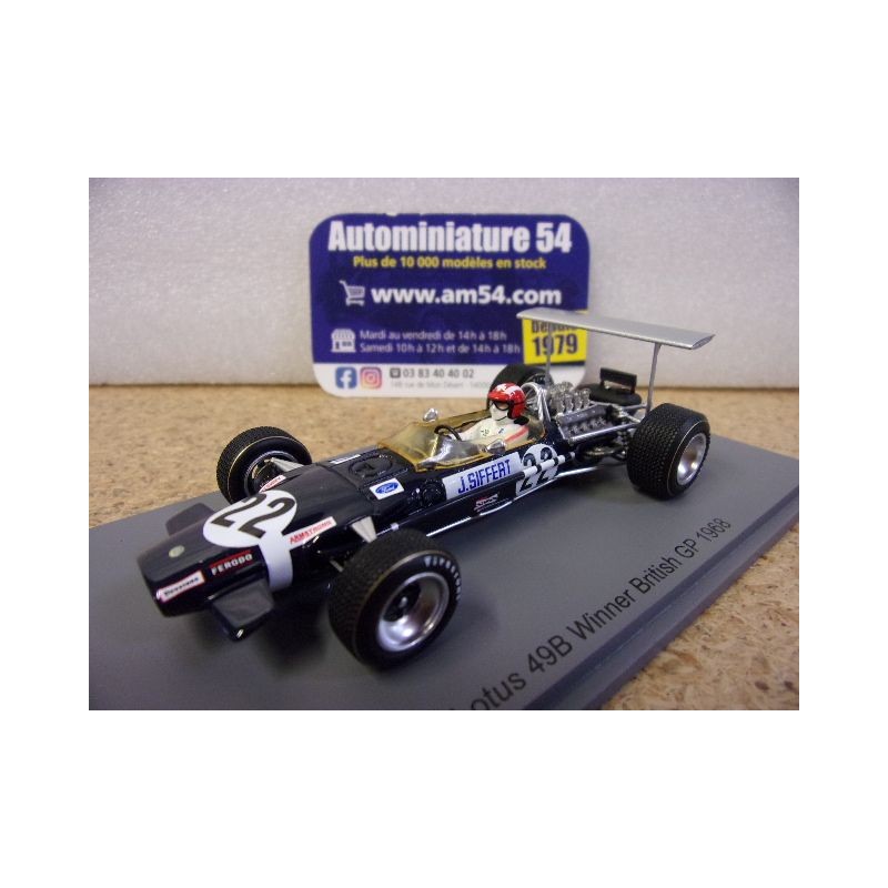 1968 Lotus 49 n°22 Jo Siffert 1st Winner British GP S6368 Spark Model