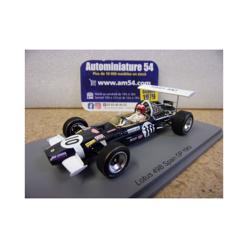 1969 Lotus 49B n°10 Jo Siffert Spain GP S6375 Spark Model